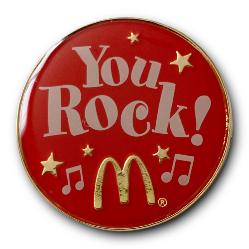 Mcdonald’s Pin You Rock 1980s Red Music Notes And Stars Metal Lapel Pin